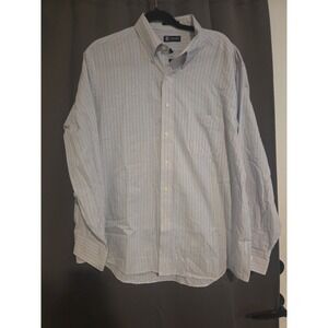 Chaps Classic Fit Twill Striped Button Down, Men's Size 17.5 34/35 Shirt‎